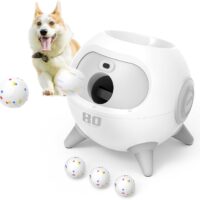 uahpet iRetriever Dog Ball Launcher with 3Pcs Balls, Automatic Obstacle Avoidance Dog Ball Launcher Suitable for Medium & Large Dogs