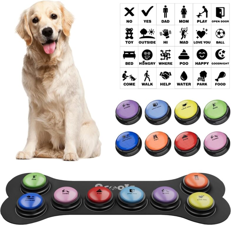 Dog Buttons for Communication, 8 Pcs Dog - Best pet communication devices : Reviews + Buying Guide